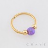 OPAL BEAD NOSE HOOP 316L SURGICAL STEEL